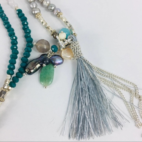 Tassel necklace with real pearls 20” - Picture 5 of 5